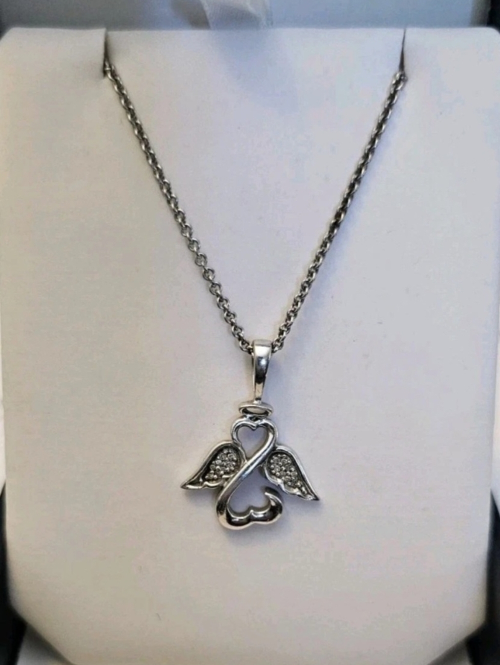 Jane Seymore Open Hearts Angel Wings And Diamonds In Sterling Silver